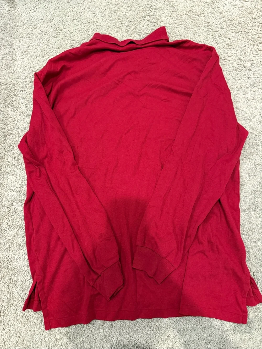 Polo Ralph Lauren Mens XL Long Sleeve Polo Shirt Red Blue Pony 100% Cotton